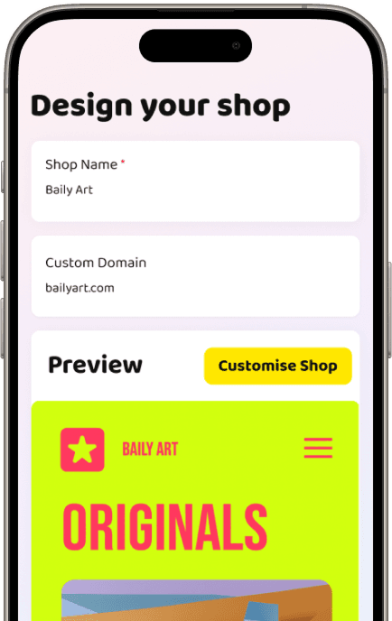 Shop builder preview on phones